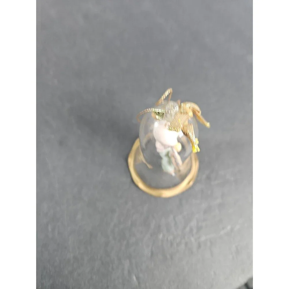 VINTAGE ENESCO PRECIOUS MOMENTS CHRISTMAS GLASS BELL CHRISTMAS ORNAMENT